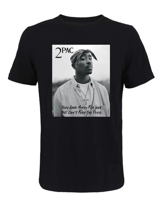 2pac- money for war black T-shirt