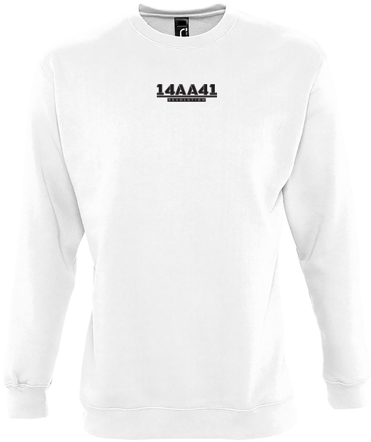 A41 white swetshirt black logo