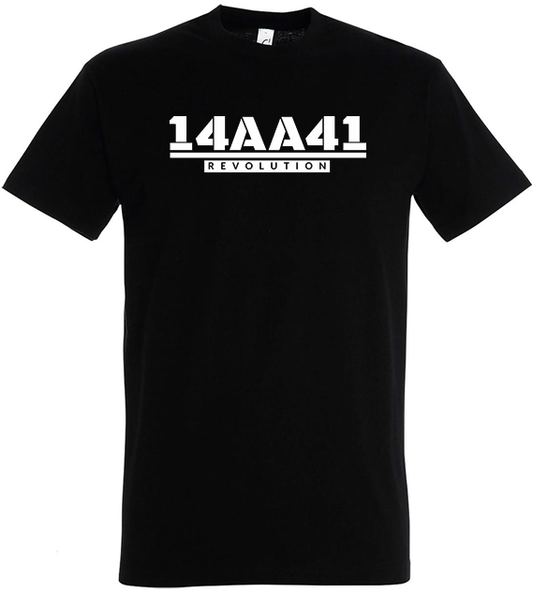 A41 black t-shirt white logo