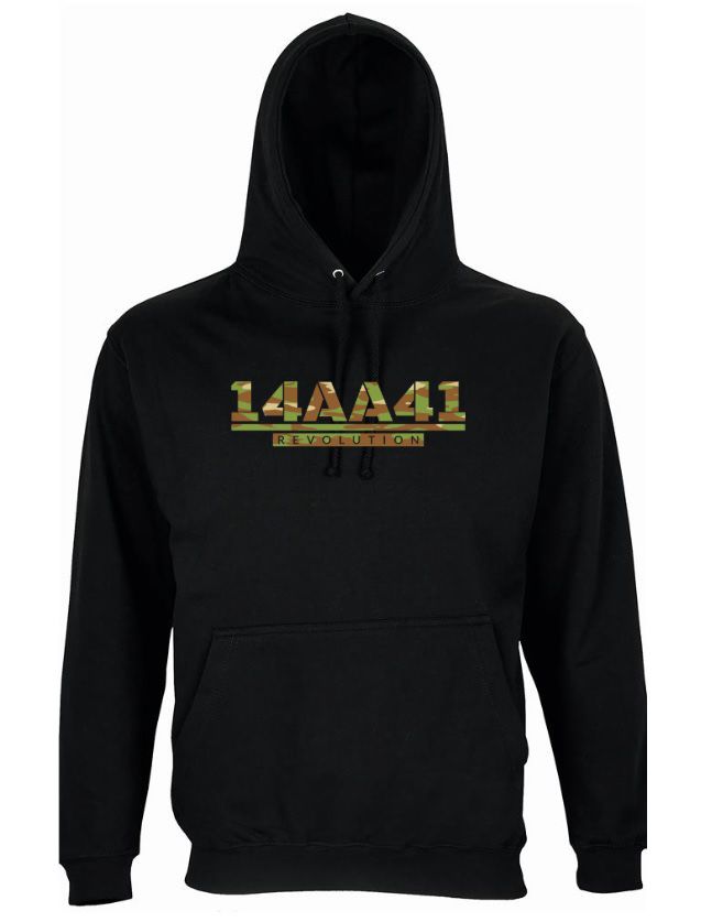 A41 black hoodie camo logo