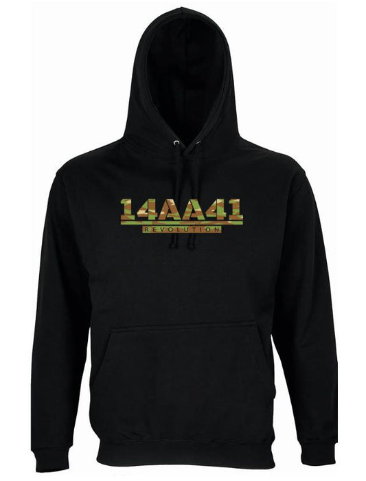 A41 black hoodie camo logo