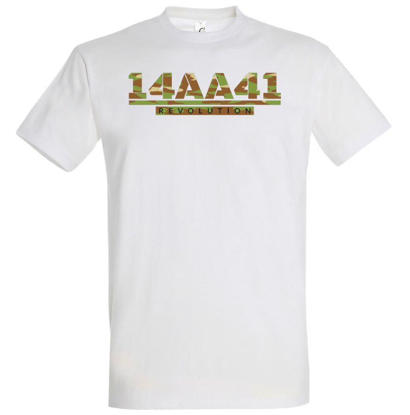 A41 white T-shirt camo logo